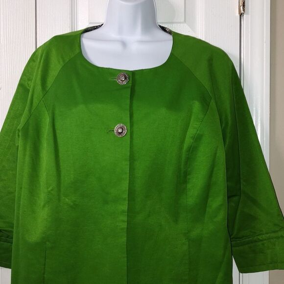 Jaclyn Smith  green button front  blazer jacket business casual Sz XL - Picture 3 of 5